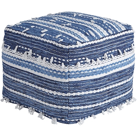 Anthony - Blue/White Pouf